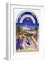 Fascimile of April: Courtly Figures in the Castle Grounds by the Limbourg brothers, from the 'Tres-null-Framed Giclee Print