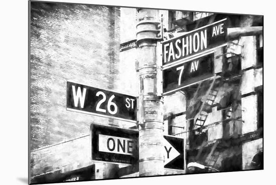 Fashion Avenue Sign-Philippe Hugonnard-Mounted Giclee Print