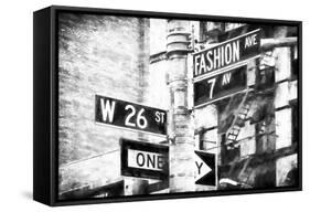 Fashion Avenue Sign-Philippe Hugonnard-Framed Stretched Canvas