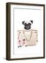 Fashion Bag with Pug-Amanda Greenwood-Framed Art Print