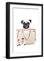 Fashion Bag with Pug-Amanda Greenwood-Framed Art Print