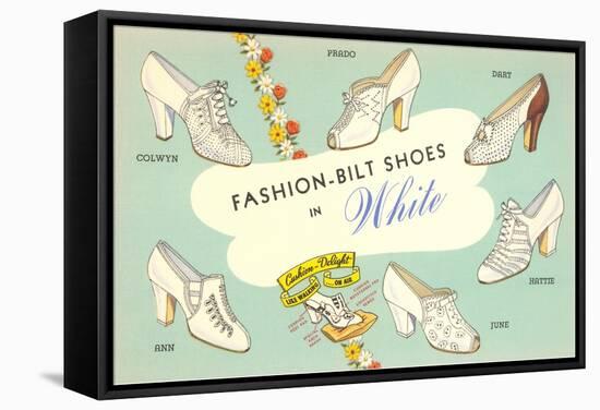 Fashion-Bilt Ladies' White Shoes-null-Framed Stretched Canvas