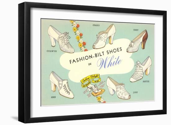 Fashion-Bilt Ladies' White Shoes-null-Framed Art Print