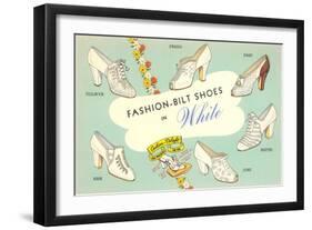 Fashion-Bilt Ladies' White Shoes-null-Framed Art Print