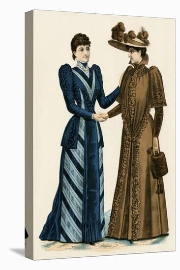 Fashion: Costume of Two Elegant Women (Belle Epoque), 1890.-null-Stretched Canvas