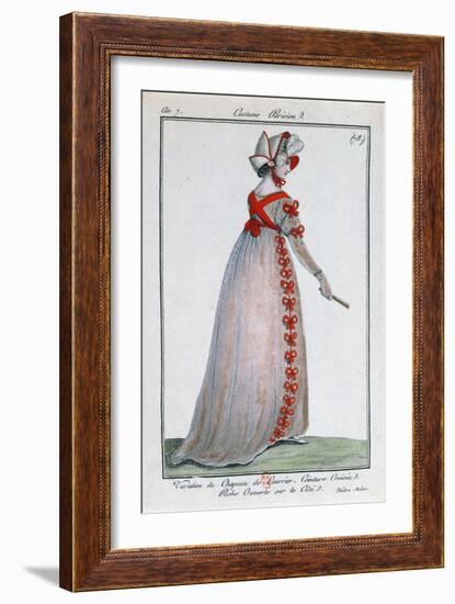 Fashion Design for a Parisian Lady's Dress, Circa 1799-null-Framed Giclee Print