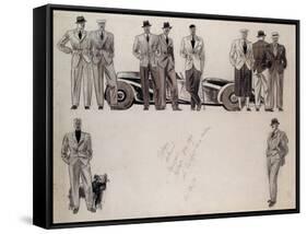 Fashion Design for 'Adam', Depicting Ten Male Models Standing by a Car-Ernst Deutsch-dryden-Framed Stretched Canvas