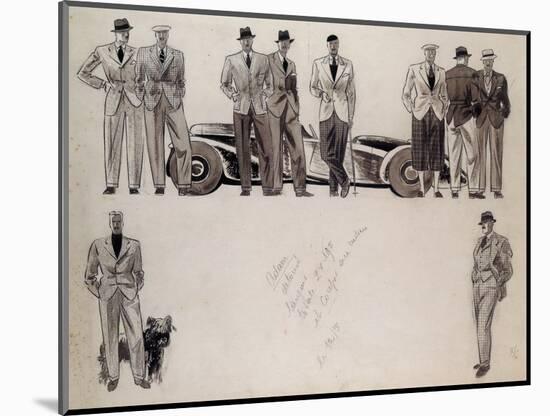 Fashion Design for 'Adam', Depicting Ten Male Models Standing by a Car-Ernst Deutsch-dryden-Mounted Giclee Print