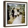 Fashion Designer Christian Dior Working on New Collection with Staff Prior to Showing-Loomis Dean-Framed Premium Photographic Print