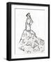 fashion flower dress-OnRei-Framed Art Print