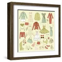 Fashion Hand Drawn Doodle Set-Alisa Foytik-Framed Art Print