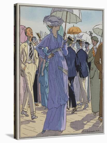 Fashion Illustration of Cheruit's Beach Dress by Pierre Brissanol-Stapleton Collection-Stretched Canvas