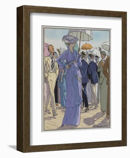 Fashion Illustration of Cheruit's Beach Dress by Pierre Brissanol-Stapleton Collection-Framed Giclee Print