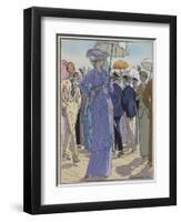 Fashion Illustration of Cheruit's Beach Dress by Pierre Brissanol-Stapleton Collection-Framed Giclee Print