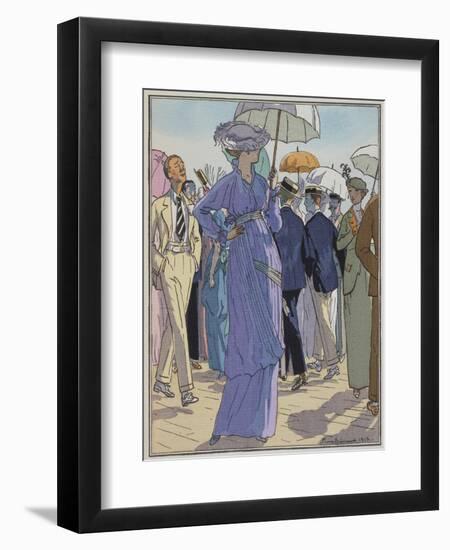 Fashion Illustration of Cheruit's Beach Dress by Pierre Brissanol-Stapleton Collection-Framed Giclee Print