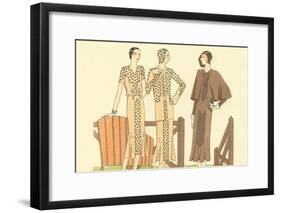 Fashion Illustration, Three Dresses-null-Framed Art Print