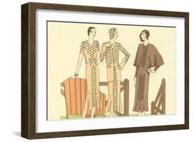 Fashion Illustration, Three Dresses-null-Framed Art Print