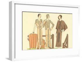 Fashion Illustration, Three Dresses-null-Framed Art Print