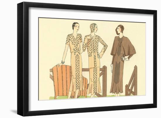 Fashion Illustration, Three Dresses-null-Framed Art Print