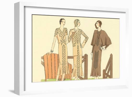 Fashion Illustration, Three Dresses-null-Framed Art Print