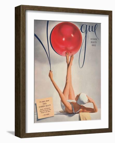 Fashion Magazine - Summer Beauty Issue - Vintage Magazine Cover 1941-Horst P. Horst-Framed Art Print