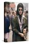 Fashion Model Brigitte Wasserman Walks Along 7th Avenue, New York, New York, 1960-Walter Sanders-Stretched Canvas