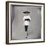 Fashion Model Showing Polka Dotted Smock Top over Black Skirt by Balenciaga-Gordon Parks-Framed Photographic Print