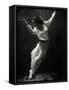 Fashion Model Underwater in Dolphin Tank-null-Framed Stretched Canvas
