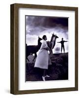 Fashion Model with Llamas, 1952-Science Source-Framed Giclee Print