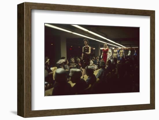 Fashion Models Show Off Designs to Buyers and Press at the 500 Club, New York, New York, 1960-Walter Sanders-Framed Photographic Print