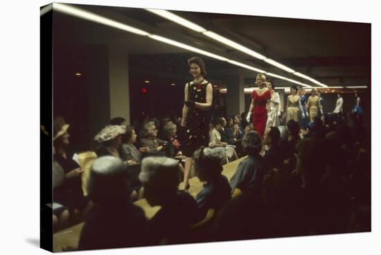 Fashion Models Show Off Designs to Buyers and Press at the 500 Club, New York, New York, 1960-Walter Sanders-Stretched Canvas