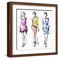 Fashion Models. Sketch-dahabian-Framed Art Print