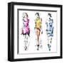 Fashion Models. Sketch-dahabian-Framed Art Print
