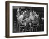 Fashion Models Taking Their Lunch Break at the Racquet Club Cafe-Peter Stackpole-Framed Photographic Print