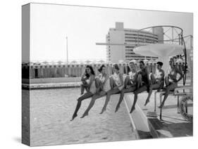 Fashion Models Wearing Swimsuits at the Eden Roc Swimming Pool-Lisa Larsen-Stretched Canvas