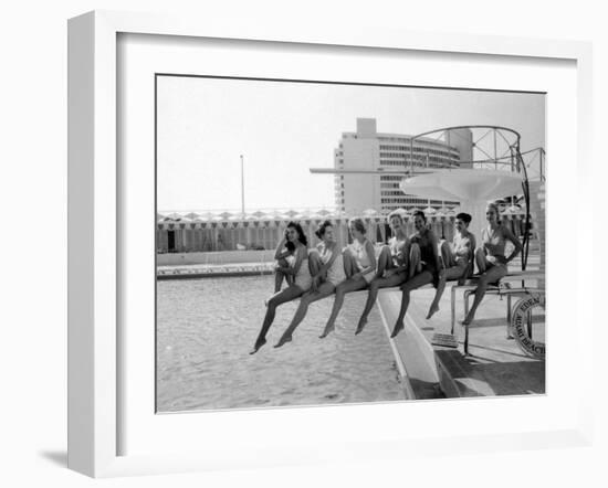 Fashion Models Wearing Swimsuits at the Eden Roc Swimming Pool-Lisa Larsen-Framed Photographic Print