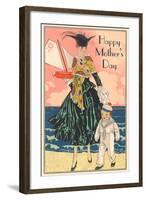 Fashion Mom with Sailor Boy-null-Framed Art Print