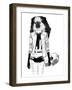 Fashion Monkey with Bag-Mirifada-Framed Art Print