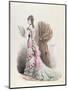 Fashion Plate of a Woman in Evening Dress and with a Fan, 1877-null-Mounted Giclee Print