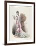 Fashion Plate of a Woman in Evening Dress and with a Fan, 1877-null-Framed Giclee Print