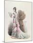 Fashion Plate of a Woman in Evening Dress and with a Fan, 1877-null-Mounted Giclee Print