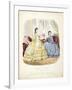 Fashion Plate Showing Ballgowns, Illustration from 'La Mode Illustree', 1864-null-Framed Giclee Print