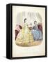 Fashion Plate Showing Ballgowns, Illustration from 'La Mode Illustree', 1864-null-Framed Stretched Canvas