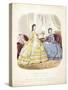 Fashion Plate Showing Ballgowns, Illustration from 'La Mode Illustree', 1864-null-Stretched Canvas