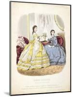 Fashion Plate Showing Ballgowns, Illustration from 'La Mode Illustree', 1864-null-Mounted Giclee Print