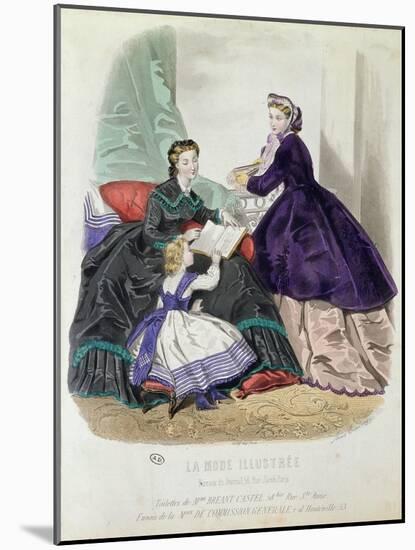 Fashion Plate Showing Clothes Designed by Madame Breant-Castel, from La Mode Illustree, 1864-Anais Toudouze-Mounted Giclee Print