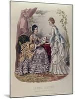Fashion Plate Showing Ladies in Dresses Designed by Mme Breant-Castel and Looking at Photo Albums-French School-Mounted Giclee Print