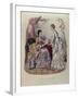 Fashion Plate Showing Ladies in Dresses Designed by Mme Breant-Castel and Looking at Photo Albums-French School-Framed Giclee Print