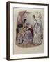 Fashion Plate Showing Ladies in Dresses Designed by Mme Breant-Castel and Looking at Photo Albums-French School-Framed Giclee Print