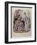 Fashion Plate Showing Ladies in Dresses Designed by Mme Breant-Castel and Looking at Photo Albums-French School-Framed Giclee Print